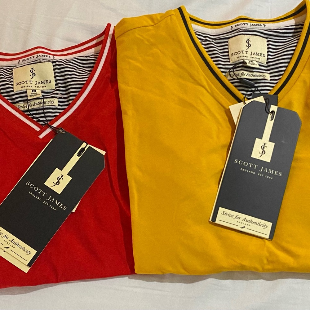 Scott James lot of 2 V-neck shirts